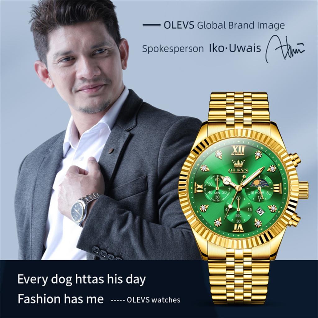 Fashion Quartz Watch Gift Stainless Steel Watchband Round-dial Wristwatch Calendar Luminous Small Second