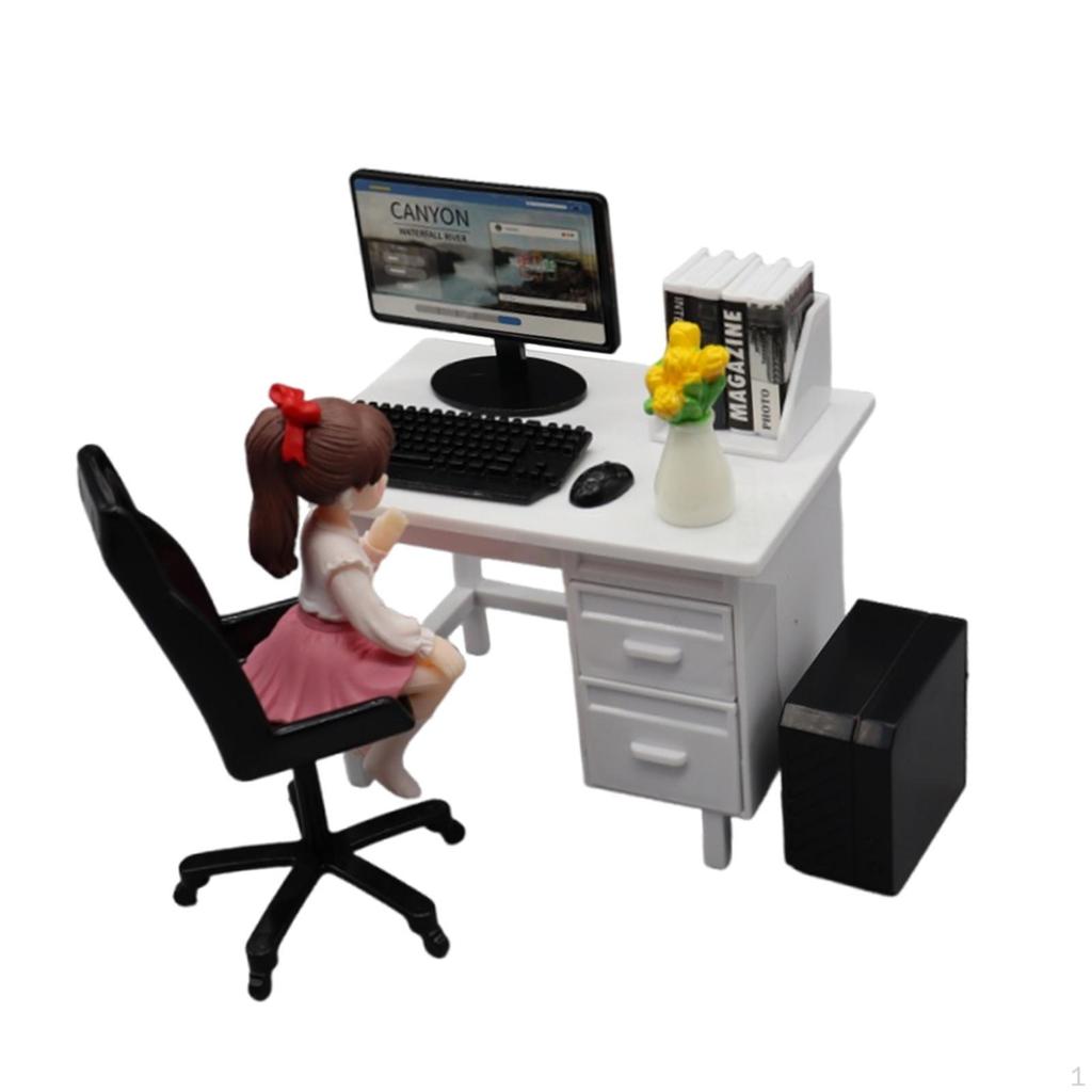 Mini Office Desk And Chair Set, Role-playing Toy, Learning Model, Creative Children's