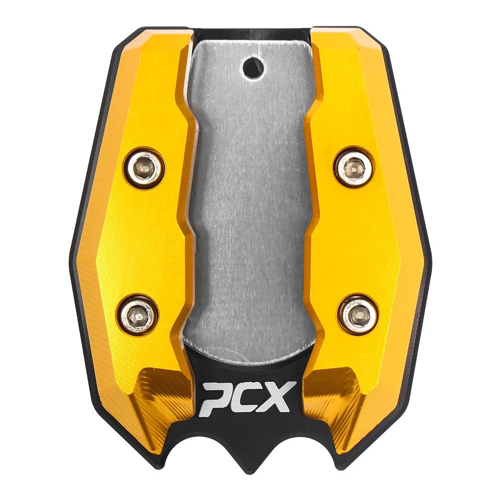 

Motorcycle Aluminum Side Kickstand Enlarger Pad Support Foot Kick Stand Plate Extension Accessories For Honda PCX160 PCX 160 золотий