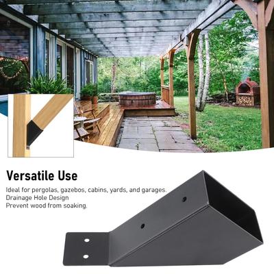 4 Stück Pergola-Halterung Verzinkt Ablaufloch-Design 45 Grad Winkel Pergola Verstärkungshalterung Für Pavillon Hof Garage