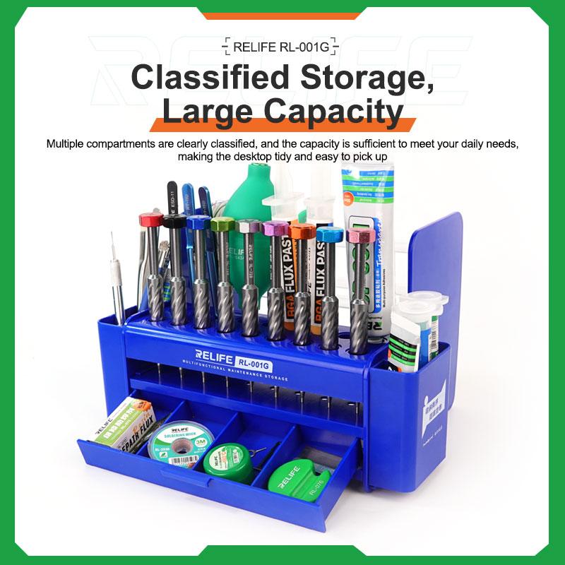 RELIFE RL-001G Multifunction Storage Box Large Capacity Classified Storage Neat Convenient Strong Durable Mobile Phone Repair