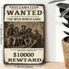 Wild West Wanted Poster Metal Wall Art Rustic Cowboy Decor Home Bar Office Man Cave