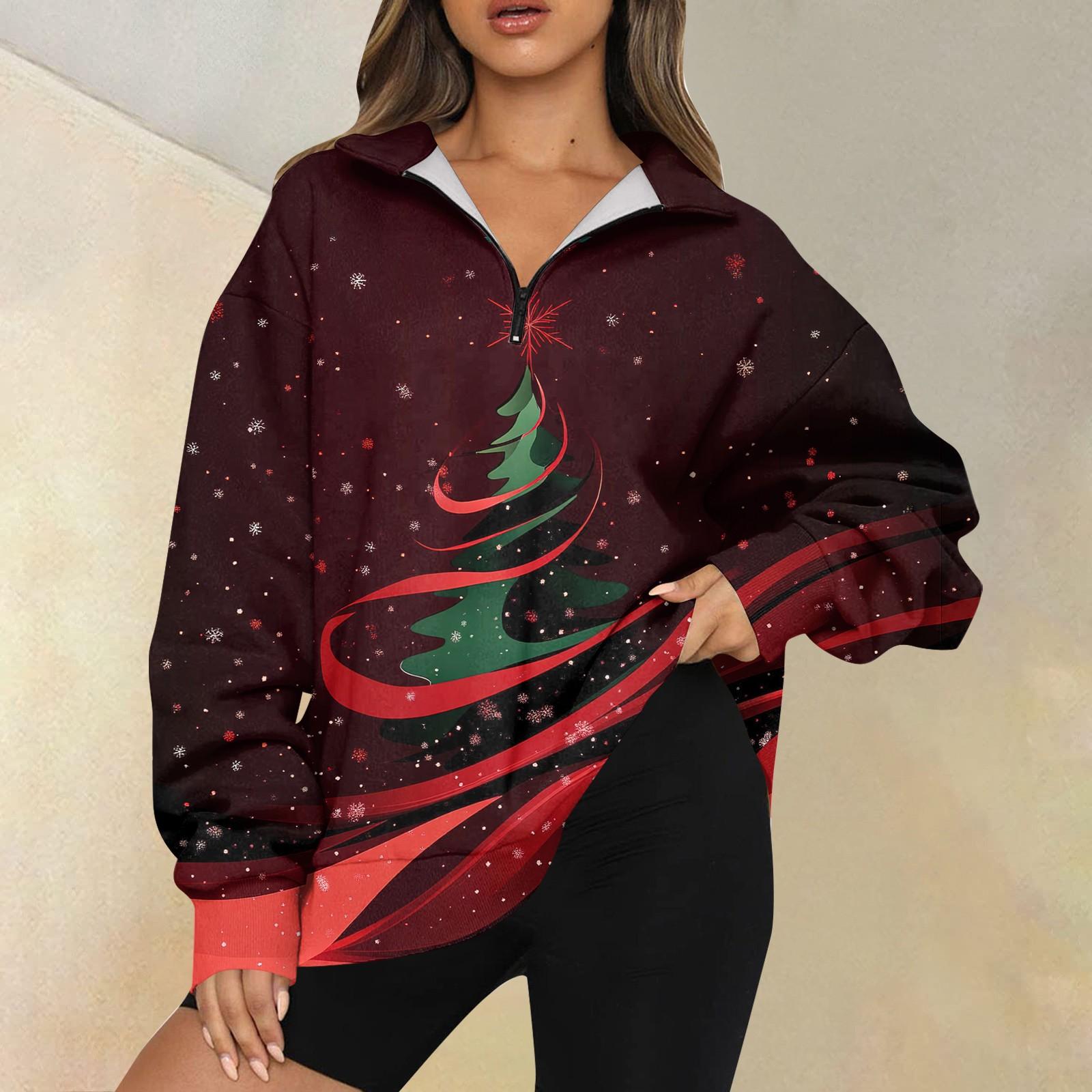 

Жіночий повсякденний модний світшот з довгим рукавом і принтом на блискавці XL