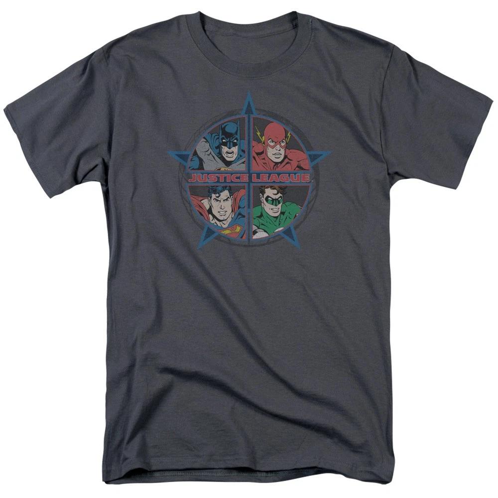 DC Comics - Justice League - Four Heroes - Unisex Children s T-shirt - Gray 140