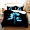 Flowers Queen Bedding Set 3D Print Singlesided Printed Comforter Plant Leaves Romantic and Warm Duvet Bedding Cover For Girls