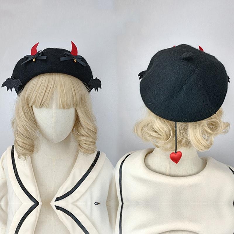 Black Curved Cone Witch Hat Gothic Lolita Women Cosplay Dress Hat Accessories Halloween Party Magical Clown Wizard Hat Decor