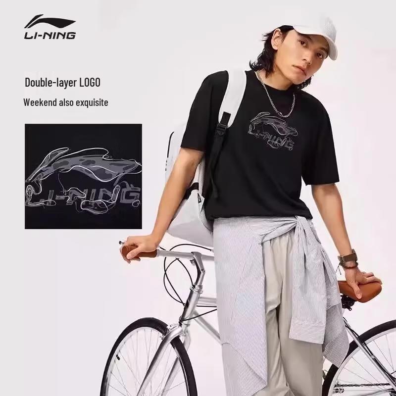 Li-Ning Men s Cotton Short Sleeve Sports T-shirt L