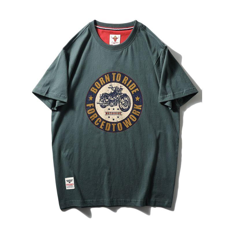 Trade Export to Domestic Sales American Retro Printed Pure Cotton Trendy Brand Short-Sleeved T-Shirt Men's Summer Base Layer Men's Clothing T-Shirt