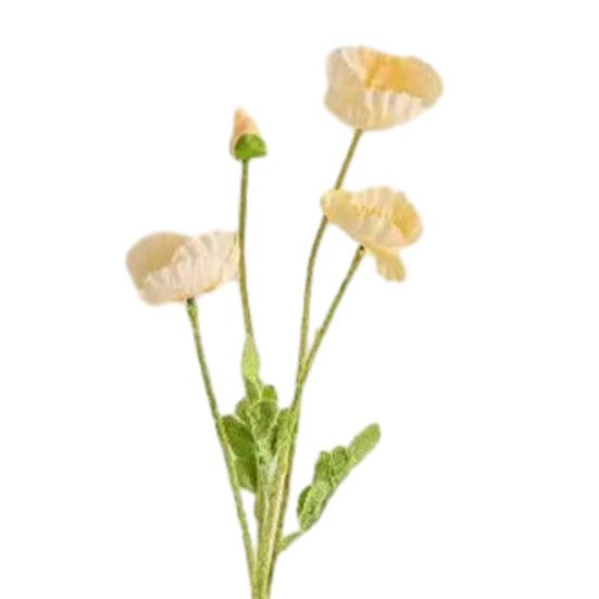 Artificial Flower 4 Head Realistic Fake Silk Flower with Long Stem Home Office Wedding Party Faux Flower Decoration