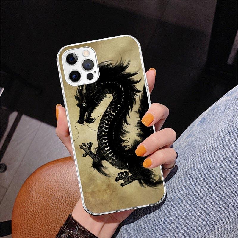 Asian Dragons Animal Tattoo Phnoe Case for Iphone 17 Air 16 11 12 13 Mini 14 Plus 15 Pro Max 7 8E SE 2020 16ProMax Phone Cover C