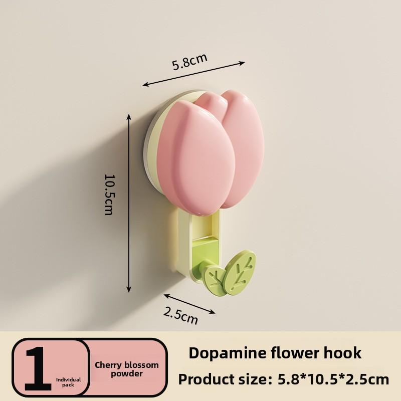 Tulip Suction Hook with Strong Vacuum Feature, No Need for Drilling, for Attaching Hooks To Towels, Suitable for Kitchen and Bathroom Walls.