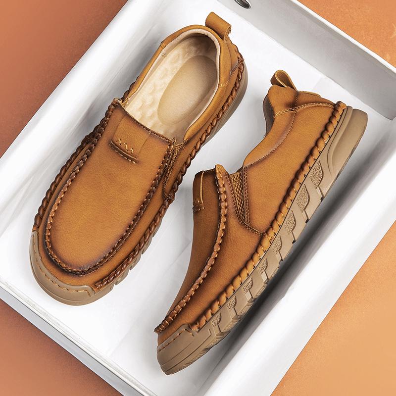 38-46 Ručně vyráběné kožené boty Ležérní pánské boty Pohodlné boty z hovězí kůže Pánské mokasíny Mokasíny Nástrojové boty