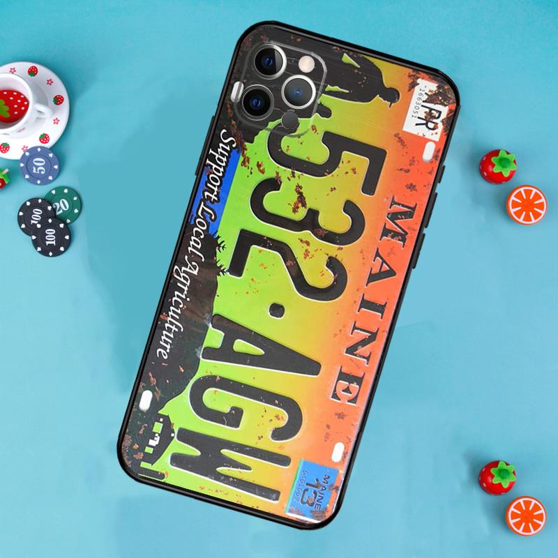 Retro Vintage License Phone Case For iPhone 17 Air 16 15 14 13 12 11 Pro Max 12 13 Mini 15 16 Plus 16e Cover Funda