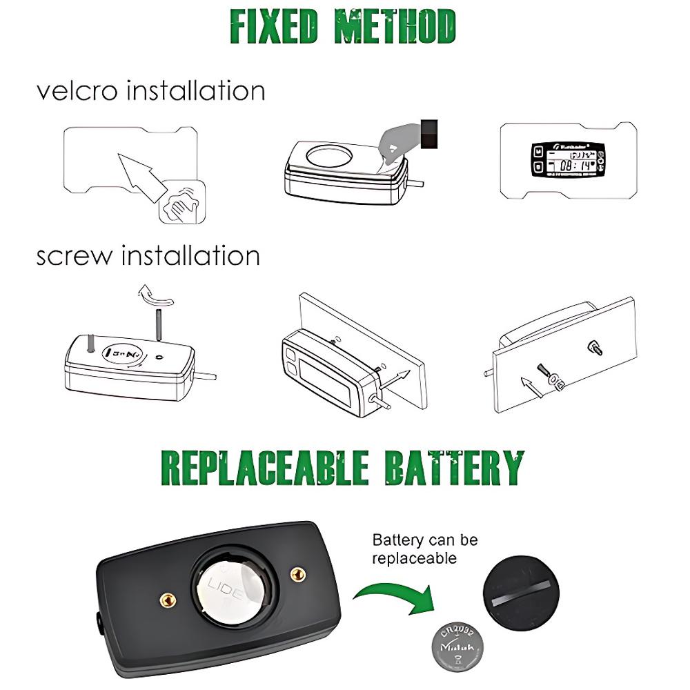 Digital RPM Tach Hour Meter Temperature Gauge for Gas Engine Motorcycle Marine Jet Ski Buggy SnowblowTractor Pit Bike Paramotor