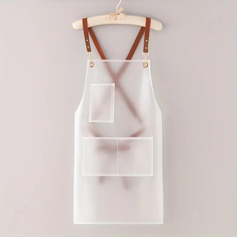 Neue Schürze Wasserdicht Und Öl-proof Strap Modische Koreanische-stil Overalls Haushalt Küche Kochen Frauen TPU Arbeitskleidung