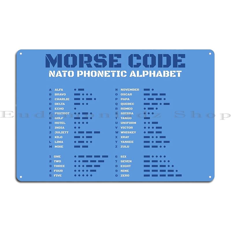 Alfabeto Fonetico Internazionale Canada Codice Morse E Alfabeto Fonetico Targa Metallica Design Festa Cinema Garage Cartello di Latta Poster