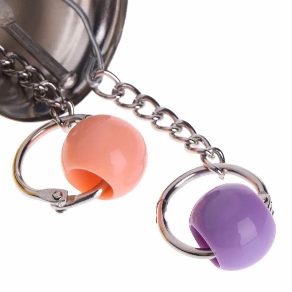 Hanging Parrot Bell Toys Acrylic/Metal Bird Chew Toy  for Parakeet Parrots