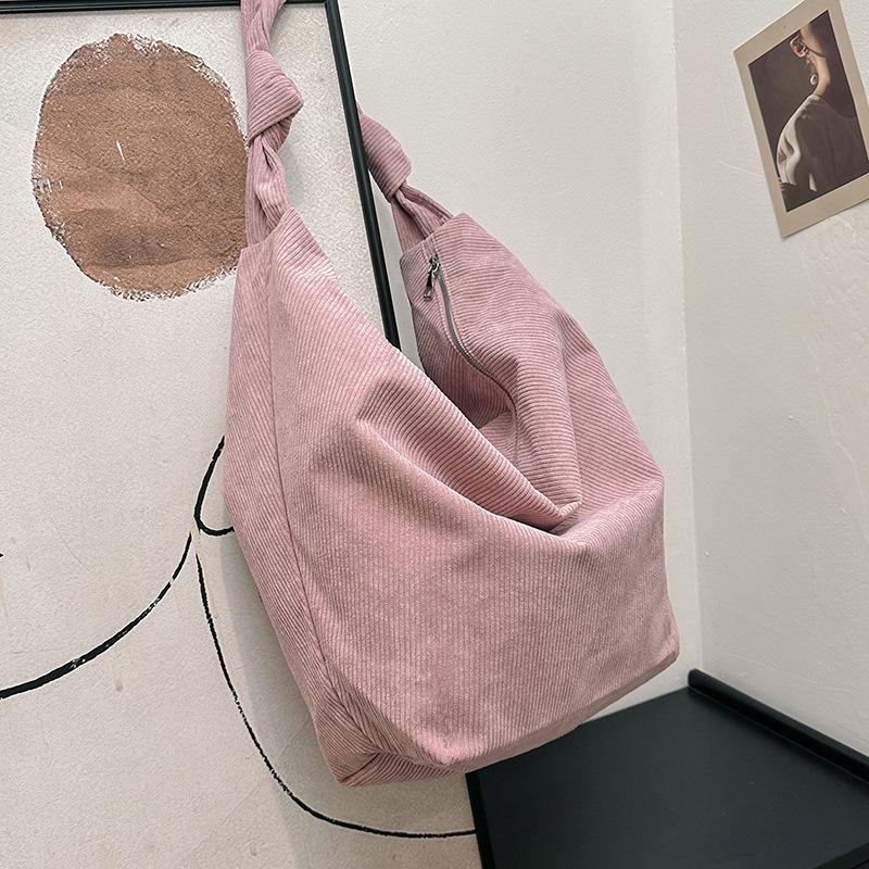 Women's Bag Corduroy New Shoulder Bag Simple Large Capacity Bucket Bag Bag Bag