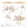 NYSh Hair Accessories Set - White Flower Pearl Stone Design Comb & U-Pin Headpieces for Wedding, Graduation, Formal Occasions (4 Styles)
