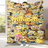 Cute Minions cartoon Flannel Blanket,Ultra Soft Warm Plush Throw for Home Bedroom Bed Sofa Cover Camping Picnic gift kids