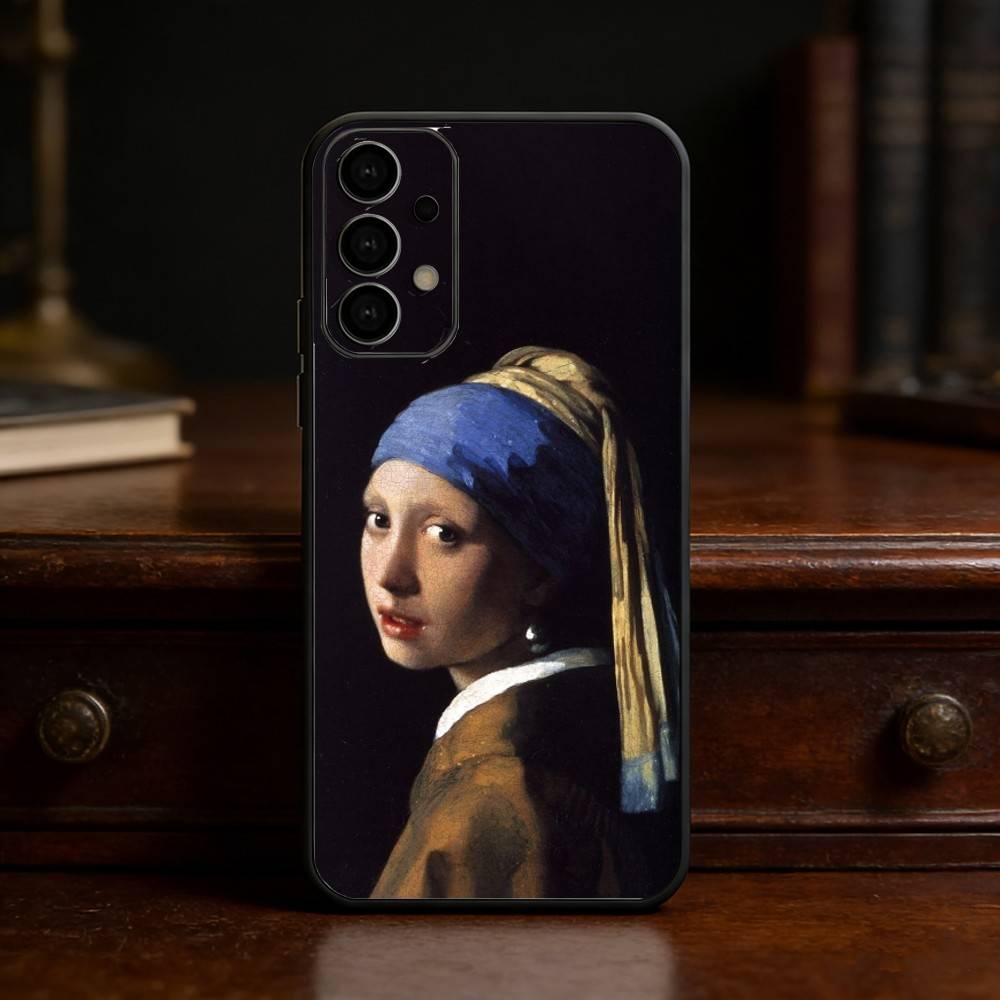 Girl With A Pearl Earring Vermeer phone Case For Samsung S25,24,21,22,23,30,Ultra,20,Plus,Fe,Lite,Note Soft Black Cover