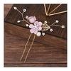 3-Piece Flower Hair Comb & Pins Set - Gorgeous & Cute Floral Design Hair Accessories for Weddings, Parties, Formal Events, and More - Pink -