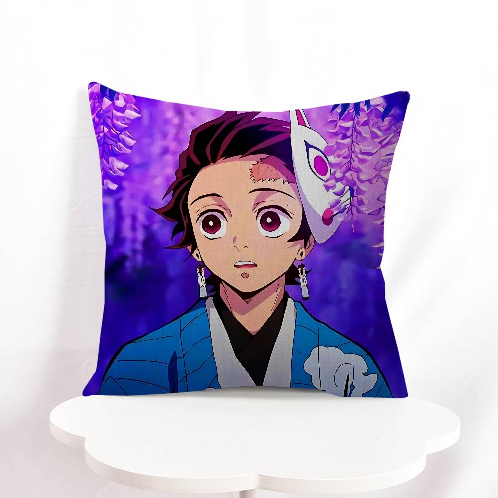 K-Kamado T-Tanjiro Office Cushion Pillowcase Car Cushion Cover45X45CM Lumbar Pillowcase Sofa Pillowcover