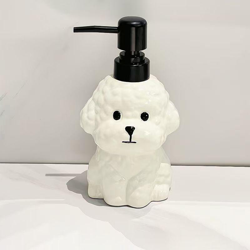 400ml soap dispenser small dog ceramic press bottle hand sanitizer bottle household bathroom creative dispensing bottle