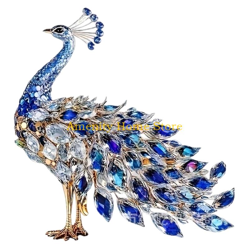 F26C Acrylic Peacocks Statue Figurines Table Centerpieces Animal Figurines Sculptures Table Ornament for Home Office Decors