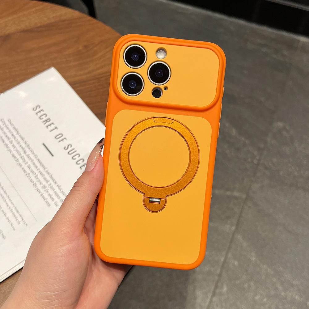 360 ° Rotating Magnetic Suction Bracket Is Suitable for Apple 16promax Mobile Phone Case Ip17 Advanced Skin-sensitive Contrasting Case
