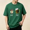 100 Cotton Unisex Round Neck T Shirt Am Pm Coffee Beer Cup Cartoon Print Short Sleeve Funny Casual Streetwear Unisexs Tee 6 Colors
