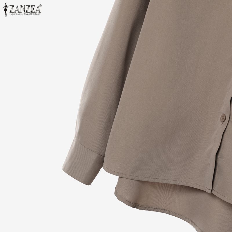 ZANZEA Damen Langarmbluse und Lange Röcke Lässige Zweiteiler Anzugsets