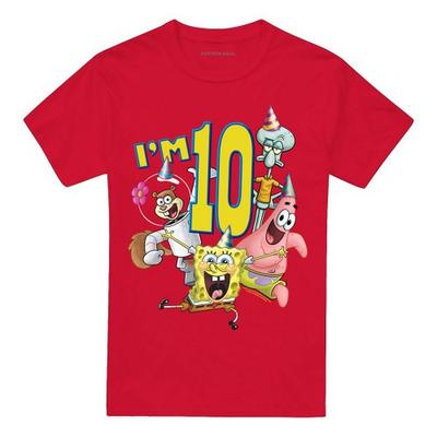 SpongeBob Schwammkopf Unisex Erwachsenen Ich bin 10 T-Shirt