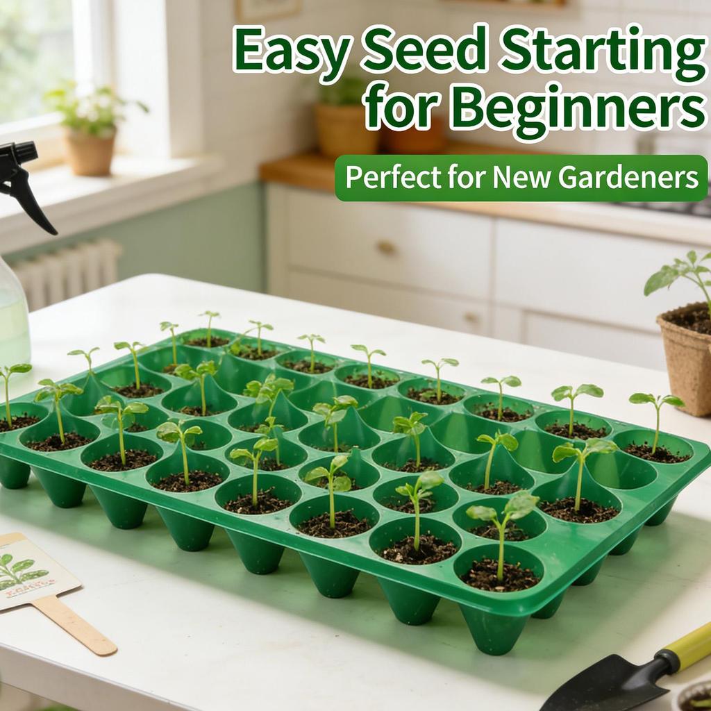 32-Cell Garden Plant Grow Box Seedling Nursery Pots Seed Germination Trays with Drainage Holes Propagation Seedling Starter