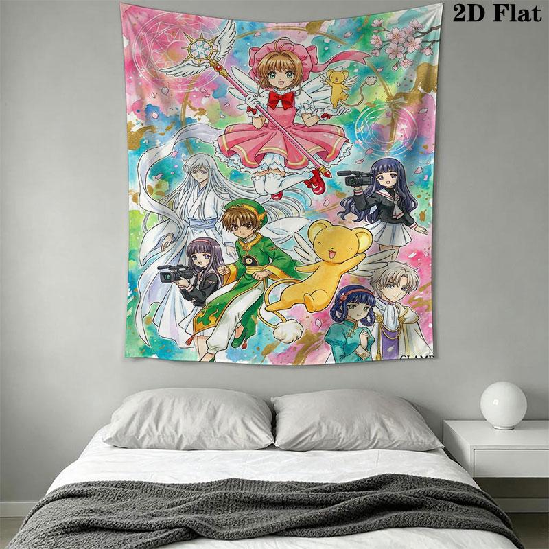Cardcaptor Sakura Wall Hanging Printed Fabric Blanket Decorative Tapestries for Bedroom Living Room Home Decor