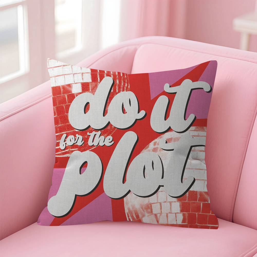 

Pink Style Art Pillow Covers Cartoon Sofa Decorative Home Doublesided Printing Short Plush Cute Cushion Cover 30x30 cm