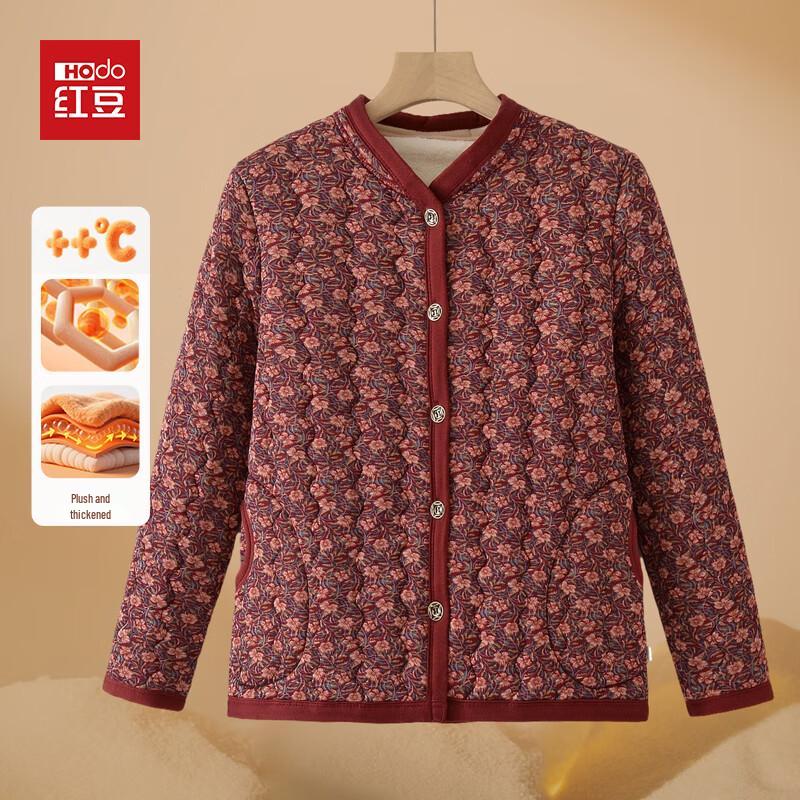 

Hodo Женская этническая куртка с цветочным принтом, зимняя, с подкладкой, для мам и пожилых женщин 4XL