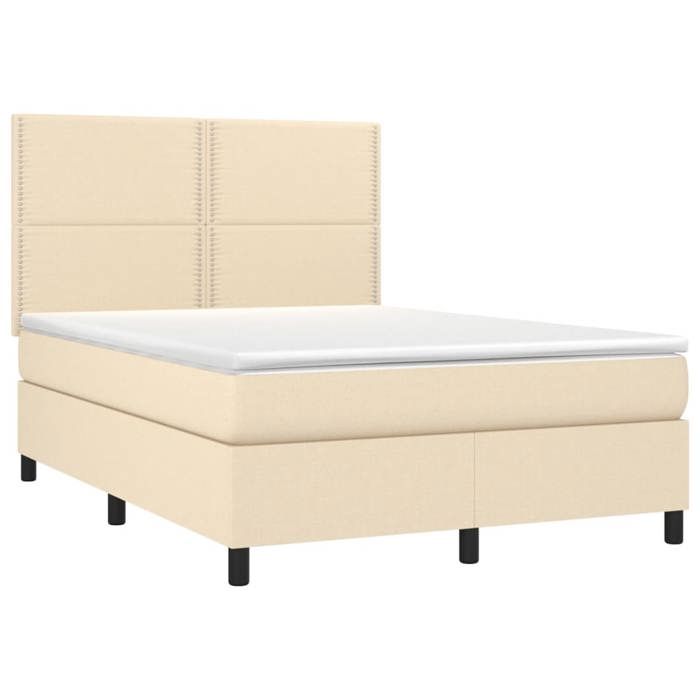 VidaXL Sommier à Lattes de Lit avec Matelas et LED, Lit Rembourré, Lit Double, Lit Adulte de Chambre à Coucher Intérieur, 3134802