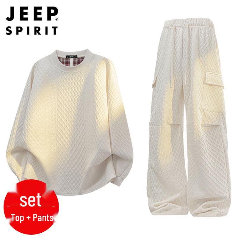 

JEEP SPIRIT Men s Textured Sweatshirt & Jogger Set XL