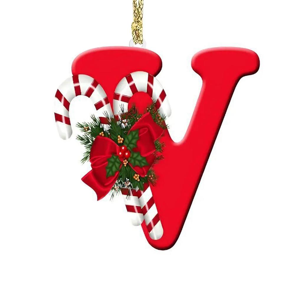 1pc Christmas Pendant Acrylic 26 Letter Pendant Hanging Christmas Tree Ornament Accessories Xmas New Year Decor Ornaments