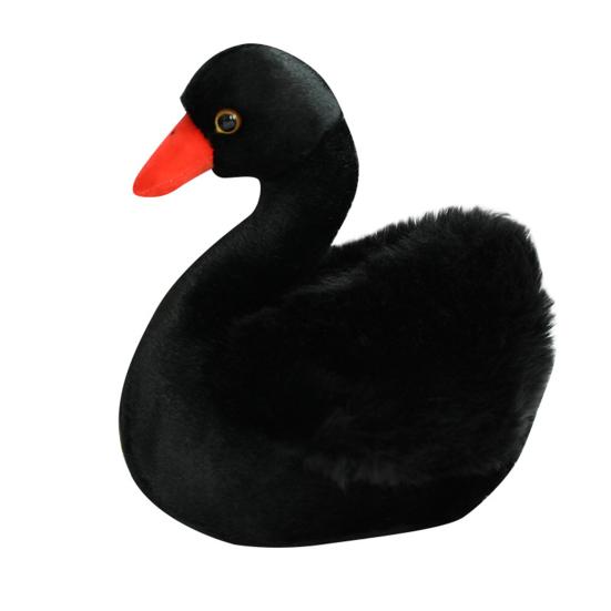 25cm Cute Black/White Swan Companion PP Cotton Plush Animal Doll Stuffed Toy Children Gift