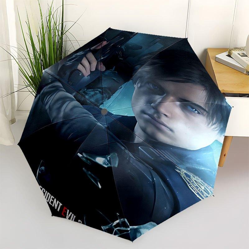 1pc Resident Evil Automatic Opening/Closing Umbrella with Convenient Three-Fold Design, 8 Iron Ribs - for Outdoor Daily Use, Travel A14