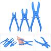 3Pcs Plastic Flexible Hose Clamp Tool Set Brake Fuel Water Line Clamps Plier Kit Blue