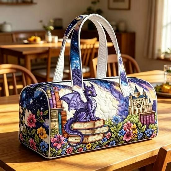 3D-Printed Quilted Cotton Women's Travel Yoga Handbag