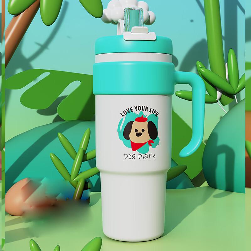 

Cartoon Jumbo Insulated Water Bottle with Straw
