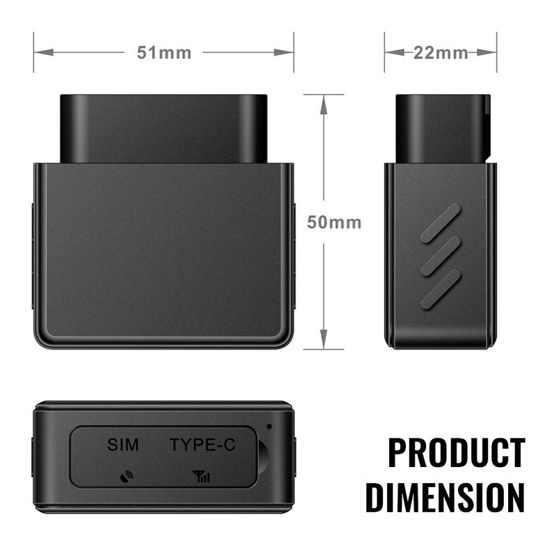 Jimi VL512 Mini OBD GPS Tracker With On-Board Diagnostics Real-time Tracking Multiple Alerts Driver Behaviors Locator Free APP