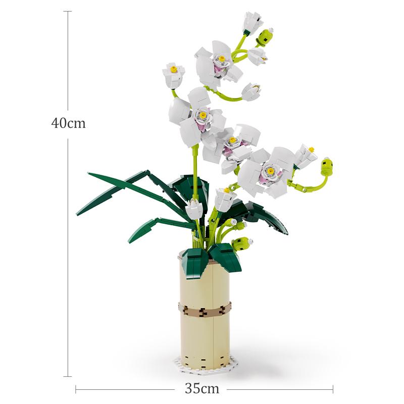 Non-Toxic Moc Bouquet Orchid Flowers Building Blocks City Romantic Home Decoration Friends Bricks Toys For Children Birthday Gifts