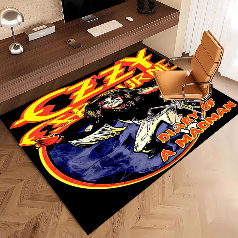 1pc Ozzy Madman Print Area Rug - Soft, Washable Non-Slip Indoor Mat, Living Room, Home Office Decorative Rug,Office Decorative
