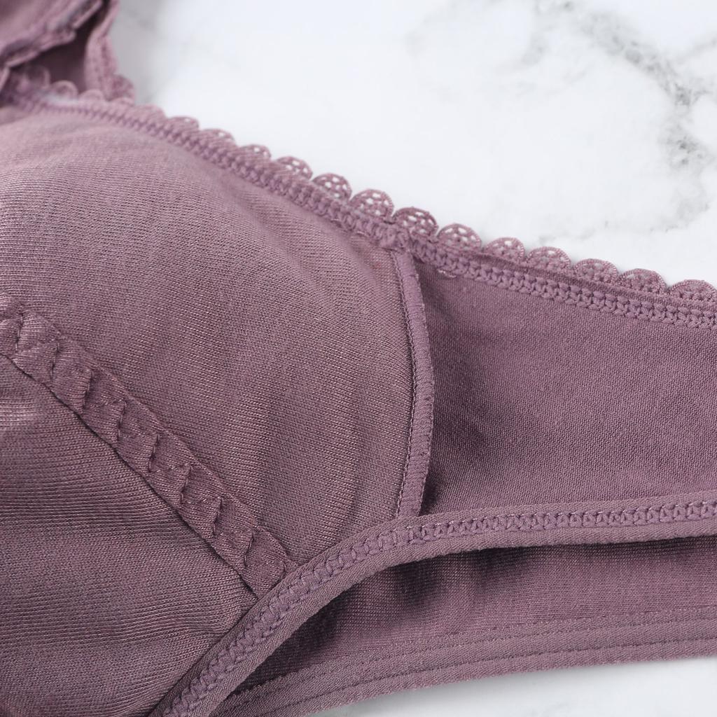 New small lace front buckle underwear women's soft cotton vest bra large size steel-free underwear women