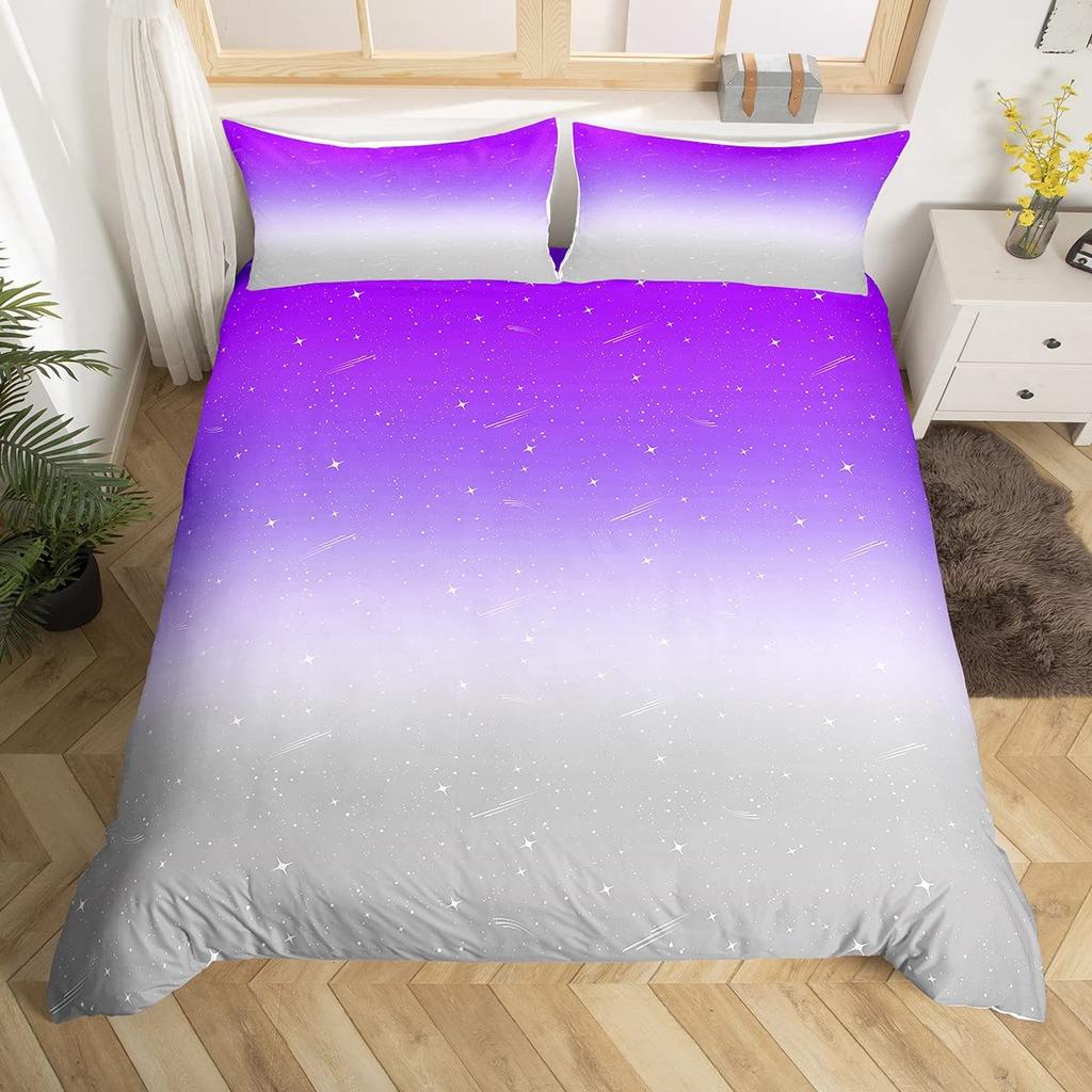Rött Grått Vitt Randigt King Påslakan Gradient Geometriskt Sängklädesset Modernt Randigt Konst Täcköver Polyester Quiltöverdrag